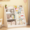 thumbnail image 1 of 4 Tier Kids Bookshelf and Toy Storage Organizer,Multifunctional Wooden Kids Book Shelf with Bookcase Display Stand for Kids Room,Playroom,White, 1 of 8