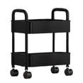 thumbnail image 1 of 4-Tier Kitchen Storage Cart with Armrests - Black Rolling Utility Cart for Bathroom Toiletries, Pantry Organization & Mobile Storage (Wheels, Multi-Use Organizer), 1 of 6