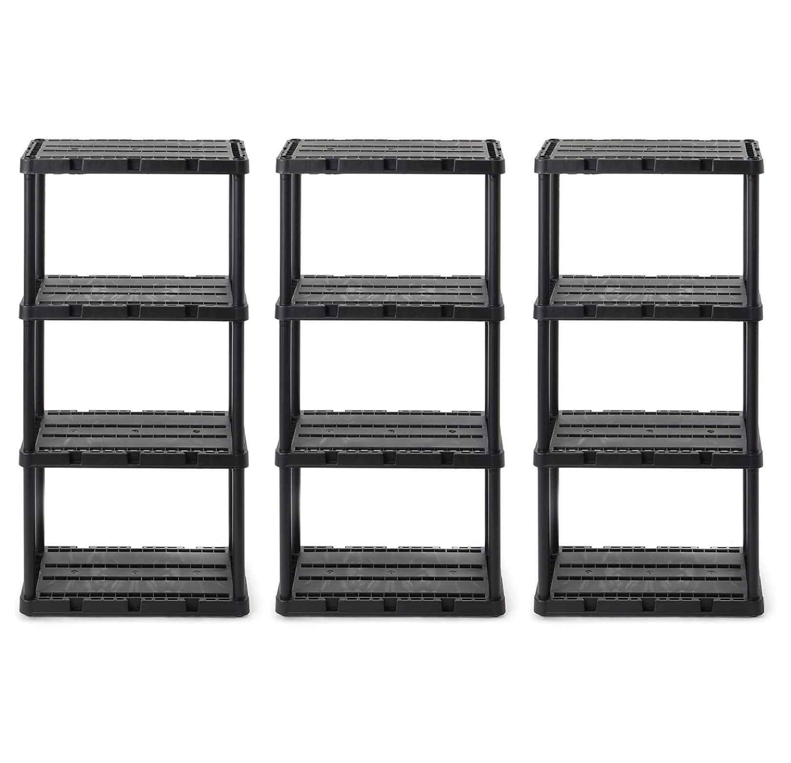 4 Tier KnectAShelf Solid Light Duty Storage Unit Organizer Shelving