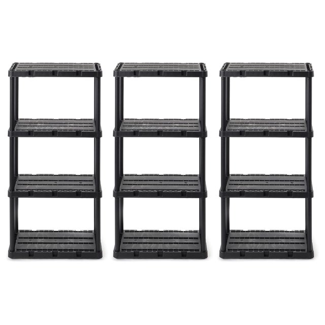 4 Tier KnectAShelf Solid Light Duty Storage Unit Organizer Shelving
