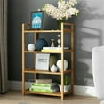 thumbnail image 1 of Ladder Bamboo Shoe Rack Wooden Storage Shelves Books Plant Display Rack 4 Tier, 1 of 5