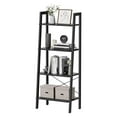 thumbnail image 1 of VASAGLE 4-Tier Ladder Shelf Ladder Bookshelf Bookcase Storage Rack with Steel Frame Charcoal Gray and Black, 1 of 11