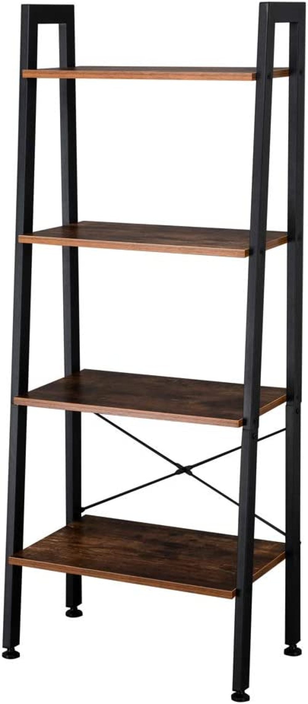 4Tier Ladder Shelf Vintage Bookcase Storage Display Rack Bookshelf