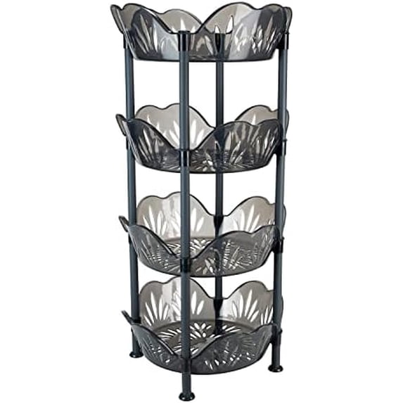 4 Tier Large Basket Shelf | Round | Storage & Organizer | | Bathroom ...