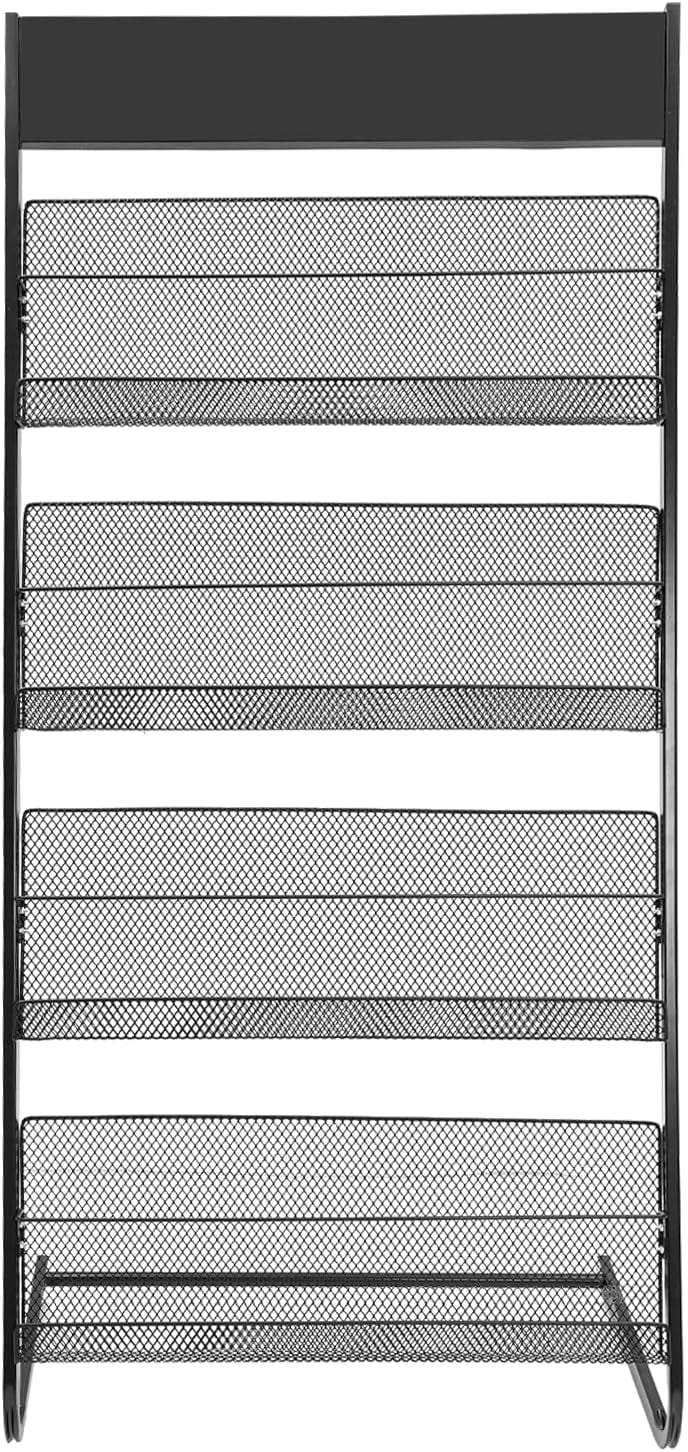 4-Tier Magazine Rack, Iron Magazine Holder Floor Display Stand ...