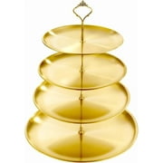 Cake Stand 4-Tier Stainless Steel Cake Stand Cupcake Tower Cupcake Holder for Party Wedding Outdoor Picnic