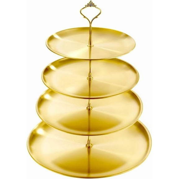 Cake Stand  4-Tier Stainless Steel Cake Stand Cupcake Tower Cupcake Holder  for Party Wedding Outdoor Picnic