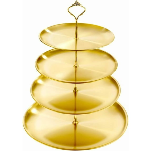 Cake Stand 4-Tier Stainless Steel Cake Stand Cupcake Tower Cupcake Holder for Party Wedding Outdoor Picnic