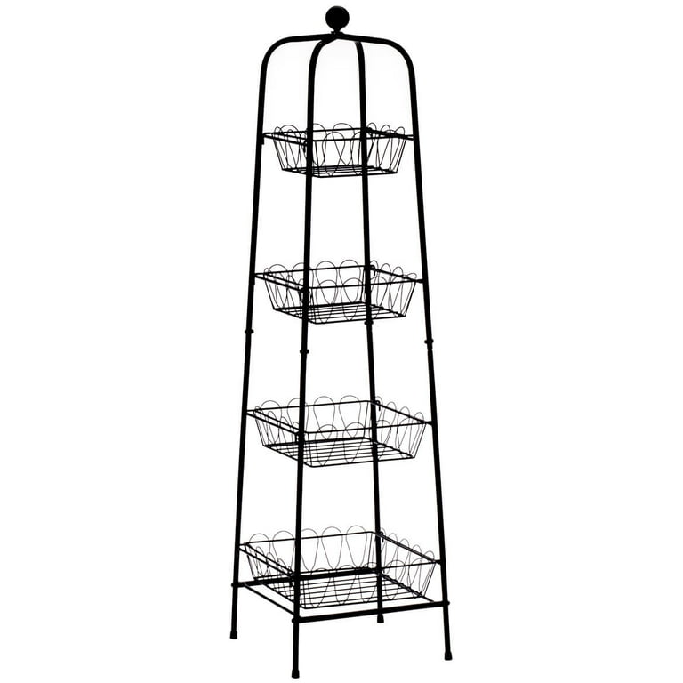 4-Tier Metal Basket Stand for Storage and Organization - Walmart.com