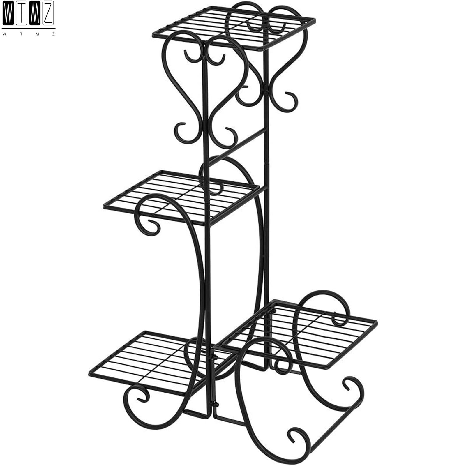 4 Tier Metal Plant Shelf , Plant Stand Indoor Outdoor Flower Pot Holder ...