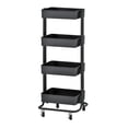 thumbnail image 1 of 4-Tier Metal Rolling Utility Cart, Multipurpose Storage, Black, 1 of 1