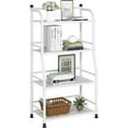 thumbnail image 1 of 4 Tier Metal Shelf Storage Shelves Living Room Bookshelf Bathroom Corner Storage Rack for Kitchen,Indoor Plant Stand (Matte White, 4 Tier), 1 of 6