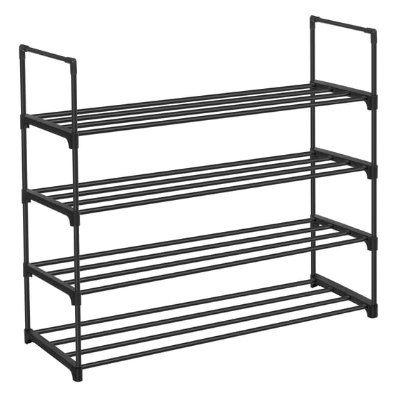 4-Tier Metal Shoe Rack Organizer for 20 Pairs of Shoes - Easy Assembly, Entryway Shoe Storage, Black