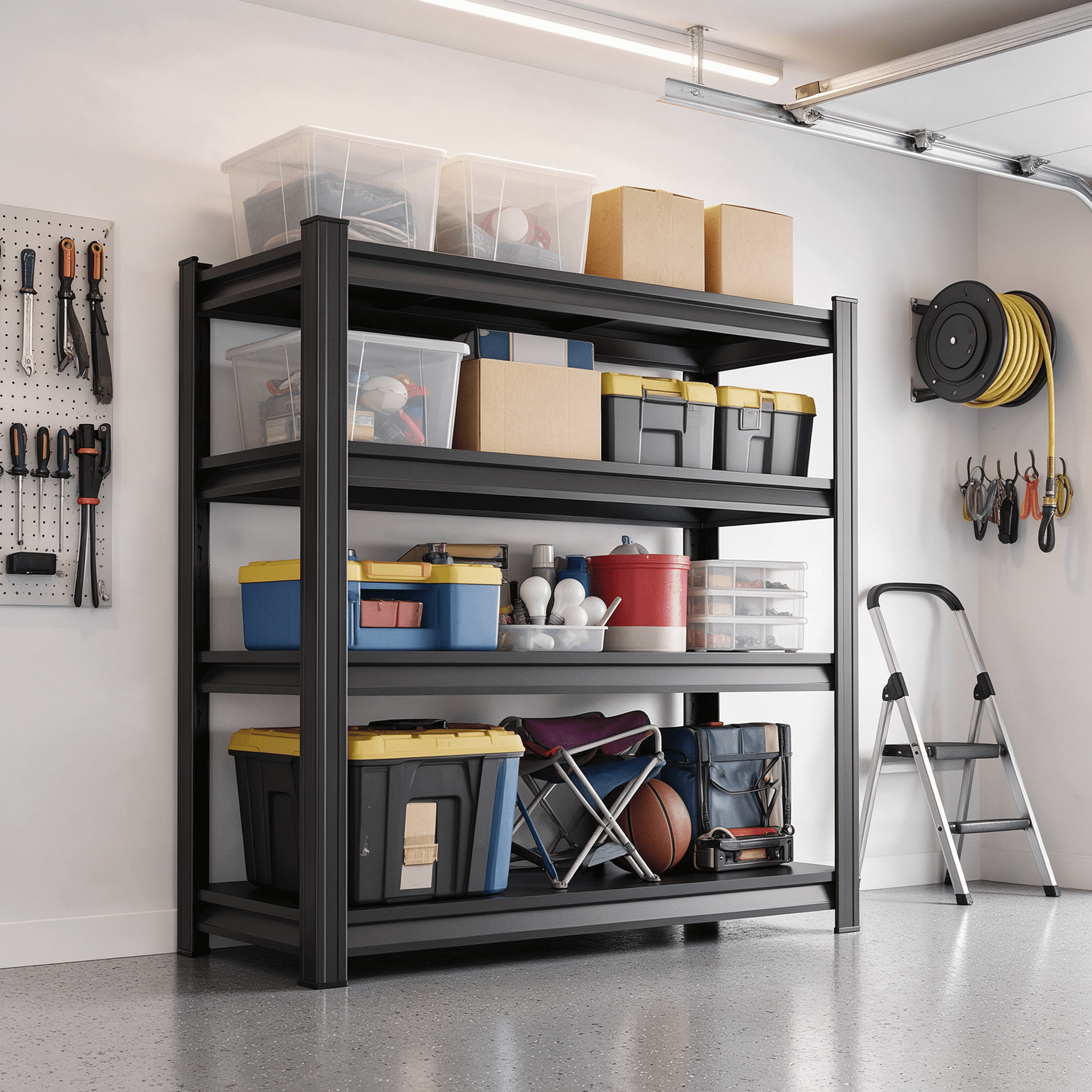 Round Metal Storage Racks 4 Tier Metal Storage Rack, Heavy Duty Shelving Unit with 1760 lbs ...