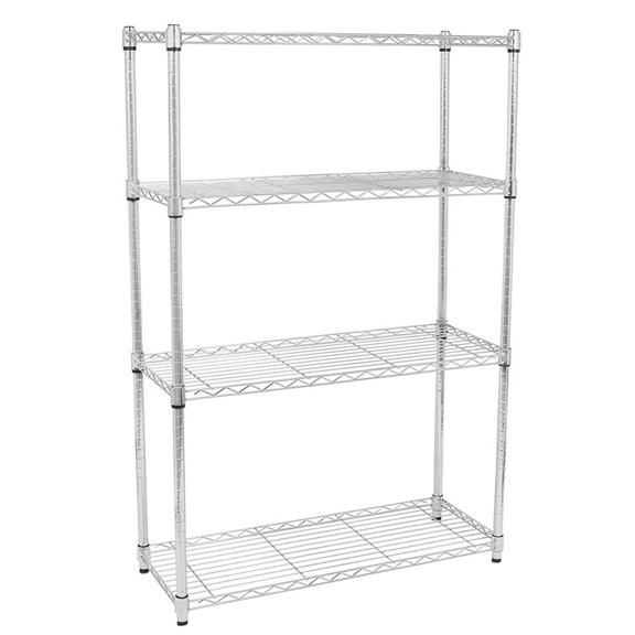 4-Tier Metal Storage Shelf Organizer Rack with Plated Finish, 120x90x35 cm, Multi-Purpose Shelving Unit