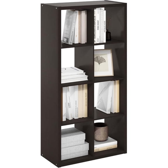 Nextay 8 Cube Storage Organizer, Cube Bookshelf, Display Storage Bookcase for Living Room, Bedroom, Entrance Hall, Home Office, Black
