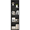 thumbnail image 1 of 4-Tier Modern Bookcase, 42 Inch High Storage Cabinet with Height Difference Shelves for Standard Textbooks, Floor Standing Display, 7 Cubes, Horizontal Avaiable, Easy Assembly, Rustic Brown, 1 of 9