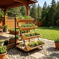 thumbnail image 1 of 4-Tier Moveable Vertical Raised Garden Bed with Storage Shelf, Metal Frame Elevated Planter Box for Herbs Vegetables Fruits for Patio, 1 of 7