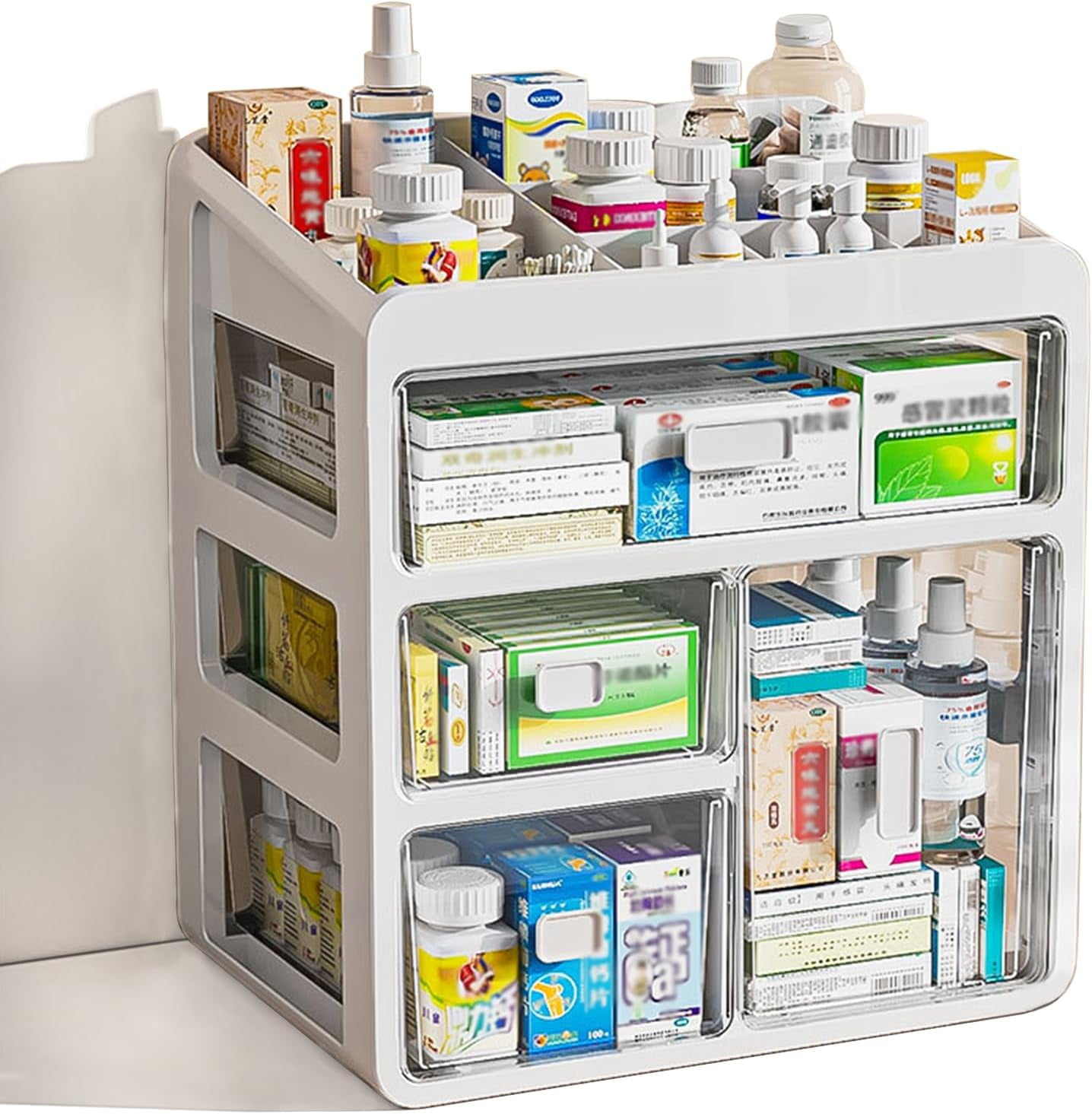4-Tier Multidrawer Plastic Storage Box Organizer,Medicine Box ...