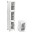 thumbnail image 1 of 4-Tier Narrow Slim Storage Cabinet Narrow Tall Cabinet Cart Storage Tower for Bedroom, Kitchen Narrow Cabinet Deep Tall Narrow Cabinet Slim Bathroom Cabinet Narrow Cabinet For Small Spaces, Modern, 1 of 10