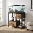 thumbnail image 1 of 4-Tier Open Storage Aquarium Stand with Drawers, Metal Wood Freestanding Rack Power Outlets for 20-37 Gallon Fish Terrarium Turtle Tank Display, 1 of 7