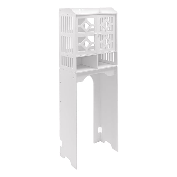 Shangmakel 4-Tier Over The Toilet Storage Rack, PVC Bathroom Organizer with Ventilation Holes, Waterproof Cabinet for Bathroom Storage