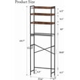 4 Tier Over The Toilet Storage Shelf with Adjustable Shelves and Hooks ...