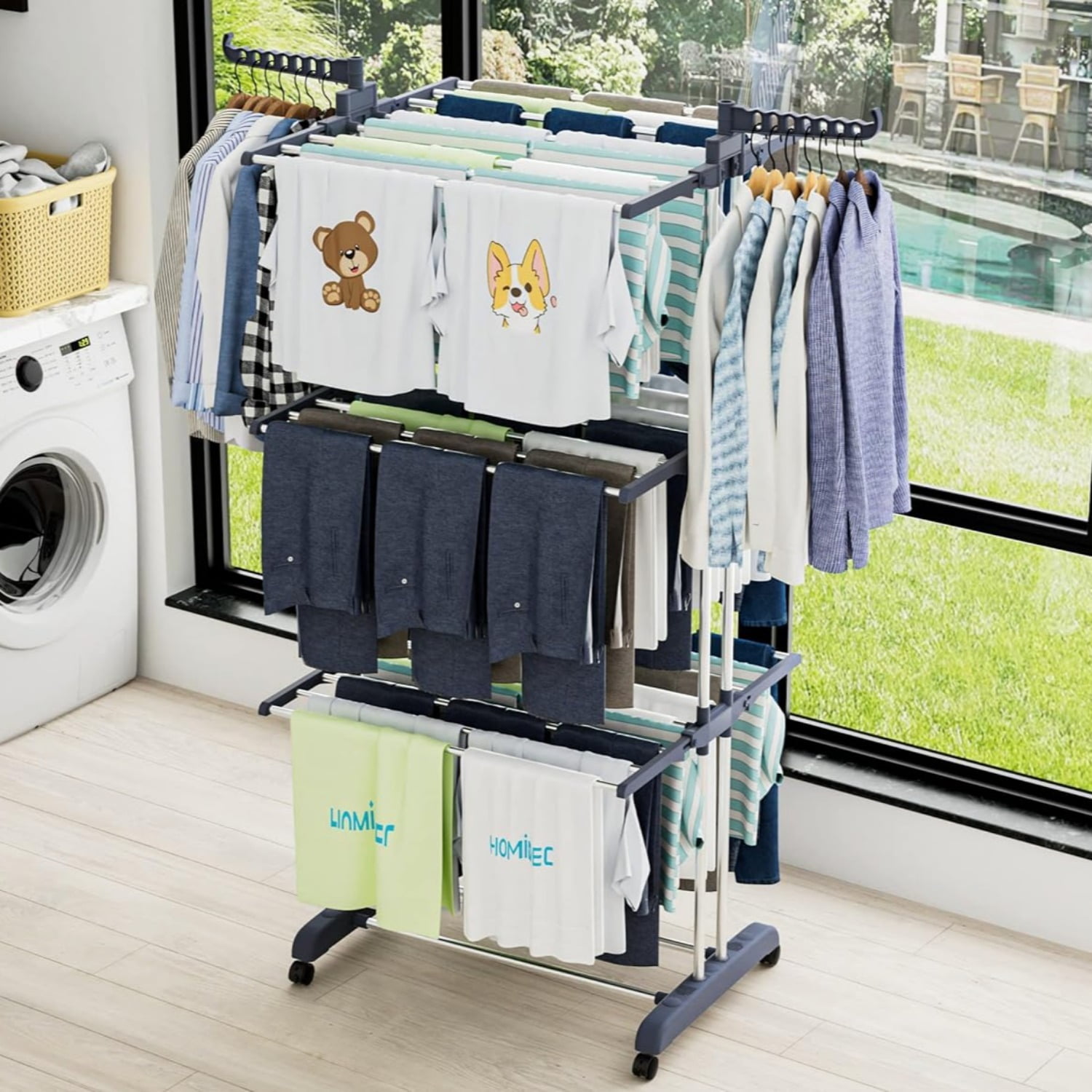 4-Tier Oversized Clothes Drying Rack - 67.7