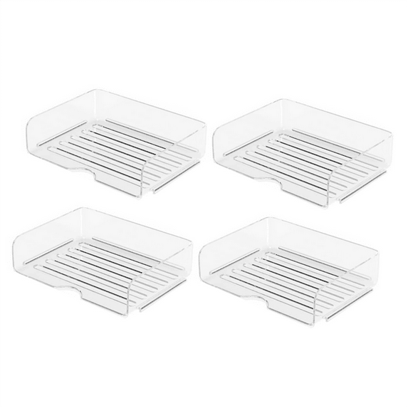 4-Tier Paper Organizer for Desk, Stackable Desk Organizer Paper Tray, Desk Accessories & Workspace Organizers