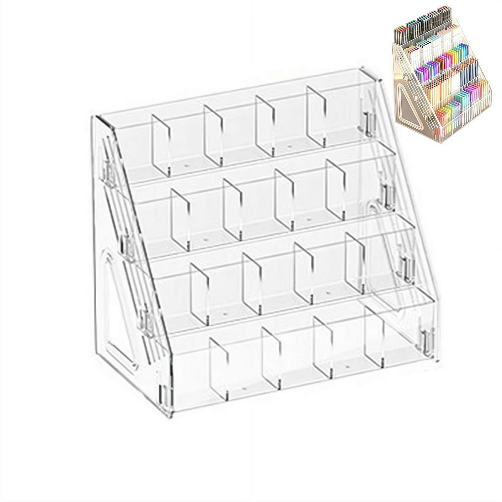 4-Tier Plastic Drink Packet Organizer with 20 Compartments Easy Assembly Water Flavor Mix Holder for Kitchen Cabinet Storage