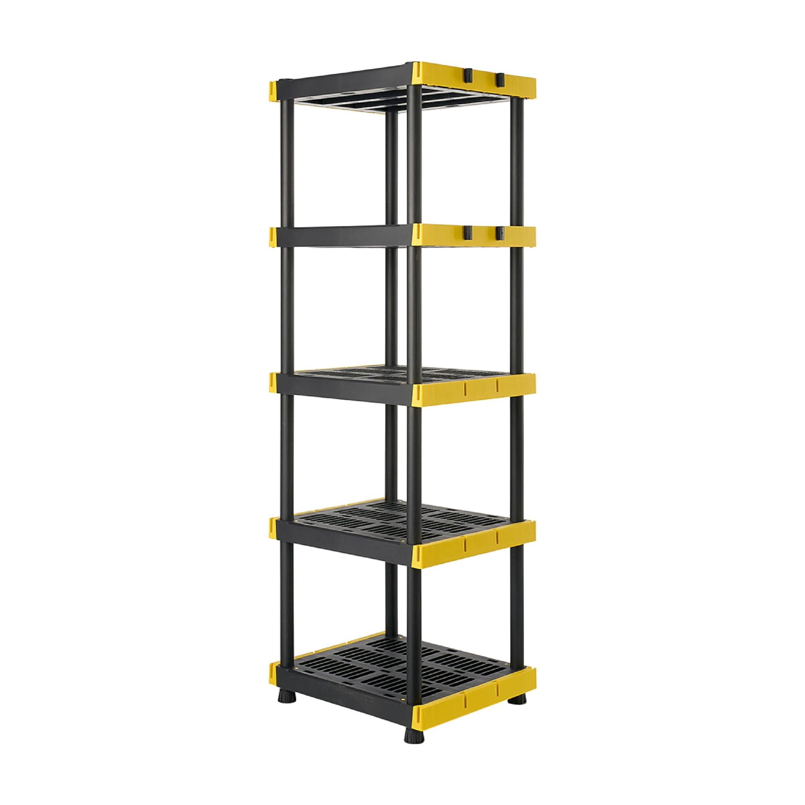 4-Tier Plastic Garage Storage Shelving Unit, 100 LBS Per Shelf Black ...