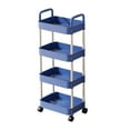 thumbnail image 1 of 4-Tier Plastic Rolling Utility Cart with Handle, Multi-Functional Storage Trolley for Office, Living Room, Kitchen, Movable Storage Organizer with Wheels, 40×15 inch, Blue, 1 of 8