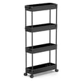 thumbnail image 1 of 4-Tier Plastic Rolling Utility Cart with Wheels, Multi-Functional Storage Trolley for Office, Living Room, Kitchen,Black, 1 of 8