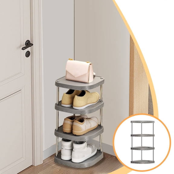 4 Tier Plastic Shoe Rack Organizer,Multifunctional Slim Storage Cabinet For Doorway,Bedroom,Closet,Entry Hall,With Slatted Ventilation Design For Shoes,Boots,Sneakers,And Daily Use