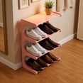 thumbnail image 1 of 4 Tier Plastic Shoe Rack Organizer, Stackable Entryway Shoe Storage for Bedroom Closet Garage, Ventilated Slatted Design Holds Men Women Kids Shoes and Keeps Floor Tidy, 1 of 8