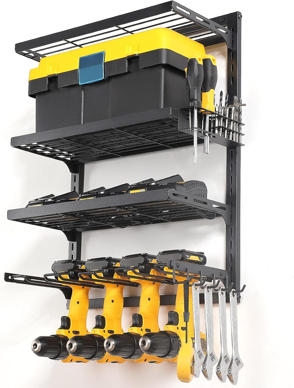 Pro-LifT Kabelloser Bohrschrauber Organizer Aus Holz - Wandhalterung Für Bis Zu 5 Werkzeuge & Zubehör