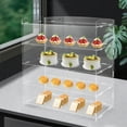 thumbnail image 1 of 4-Tier Rectangular Acrylic Display Case Bakery Pastry Display Case Retail Display Counter 18.7*8.46*19.7inch for Placing Bread, Cakes, Biscuits, Doughnuts, 1 of 24