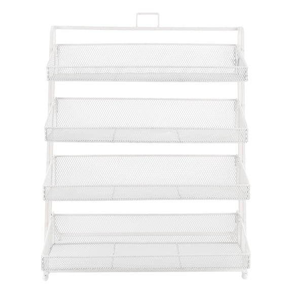 4 Tier Retail Counter Display Rack, Black Heavy Duty Iron Wire Rack, Double Layer Anti Rust Protection, for Candy Chocolate Packaged Snacks