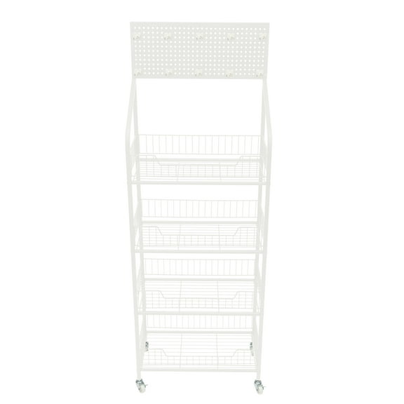4 Tier Retail Display Rack Stand, Snack Candy Display Organizer, Snack Rack, Basket Stand Cart
