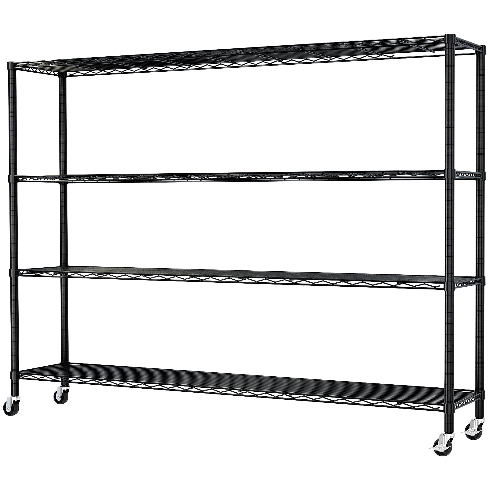 4-Tier Rolling Display Rack Adjustable Shelves Heavy Duty Iron Storage ...