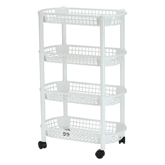 4-Tier Rolling Kitchen Cart for Storage and Organization, Black