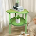 thumbnail image 1 of Rolling Sofa Side Table with Wheels | Mobile Snack Table for Living Room | Small Coffee Table with Storage Shelves | Black/White/Green/Khaki, 1 of 7