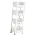 thumbnail image 1 of 4 Tier Rolling Storage Cart Sturdy Plastic Utility Cart with Wheels for Laundry Room Kitchen Office, 1 of 9