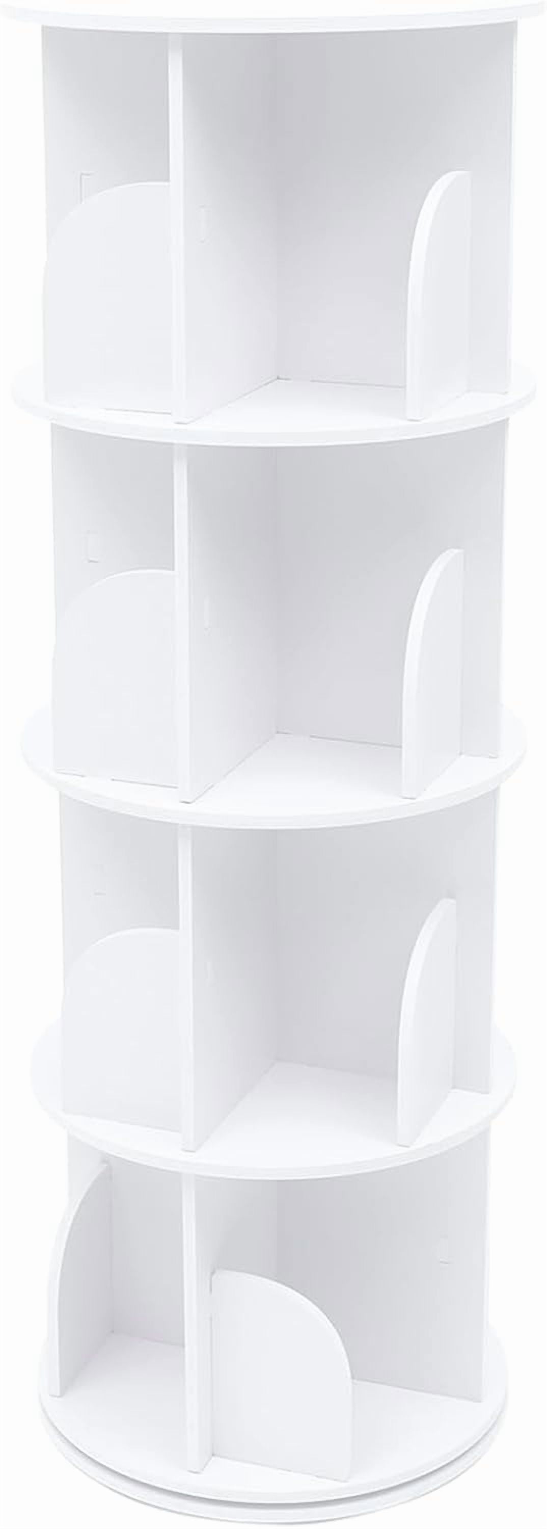 4 Tier Rotating Bookshelf 360° Revolving Bookcase Stackable Bookshelf ...