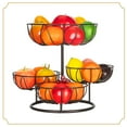 thumbnail image 1 of 4 Tier Round Metal Fruit Vegetable Basket Freestanding Decorative Organizer 0for Countertop (Bronze), 1 of 7