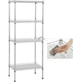 thumbnail image 1 of 4-Tier Shelving Unit 44" H x 18L x 12D Storage Shelves with Wire Shelf Liners Adjustable Small Closet Shelves Metal Shelf Rack for Storage Kitchen Pantry Laundry, 600Lb Capacity, Chrome, 1 of 8