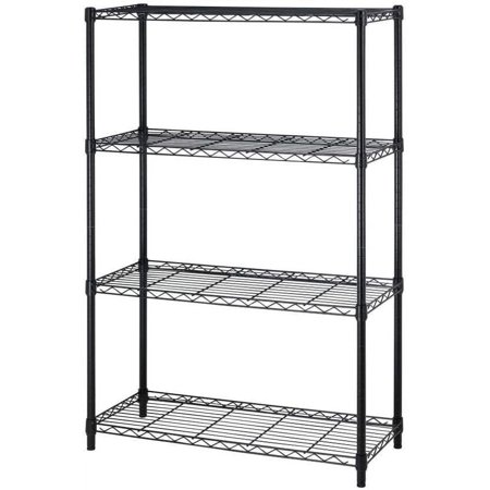 4 Tier Shelving Unit NSF Wire Shelf Metal Large Storage Shelves Heavy Duty Height Adjustable Commercial Grade Steel Utility Layer Shelf Rack Organizer 1000 LBS Capacity -14x36x54,Black