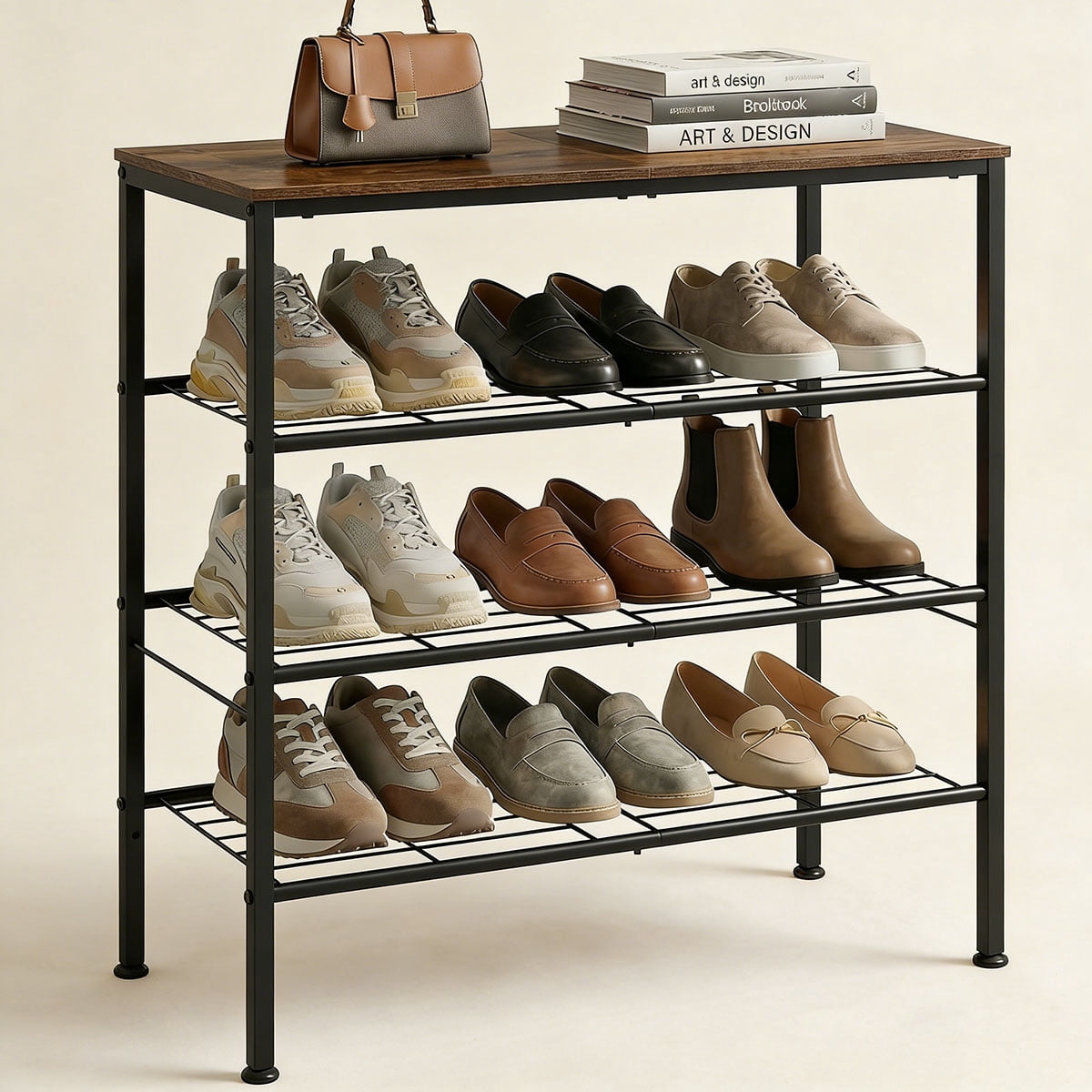 4-Tier Shoe Rack for Entryway, Bedroom & Living Room – Sturdy Shoe ...