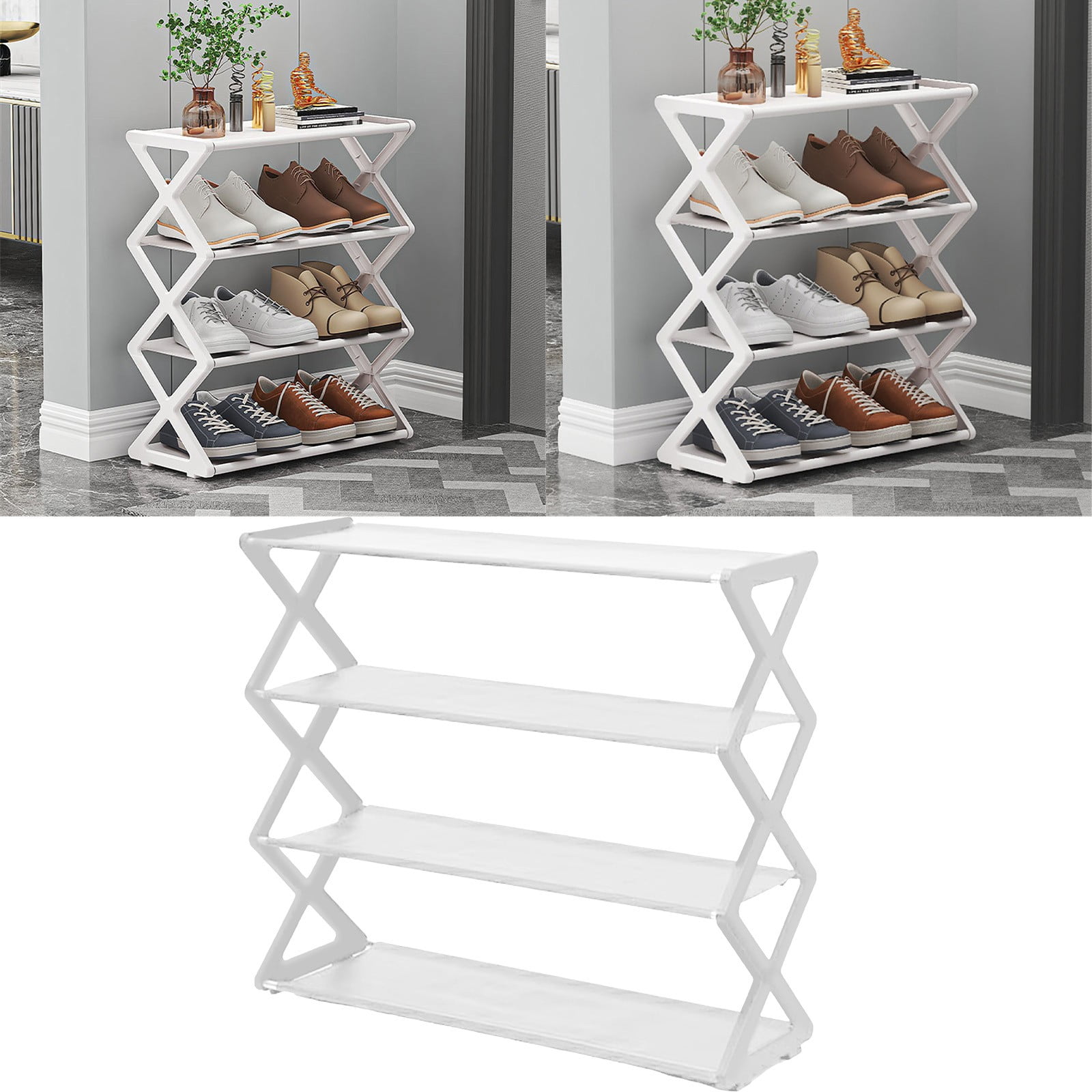 4 Tier Shoe Rack Organizer Easy To Install And Space Saving Shoes ...