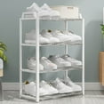 thumbnail image 1 of 4-Tier Shoe Rack Organizer | Plastic Shoe Storage Shelf | White Shoe Rack for Entryway, Closet & Bedroom | 21.06x16.54x7.28 Inches | Easy Assembly No Tools Required, 1 of 6